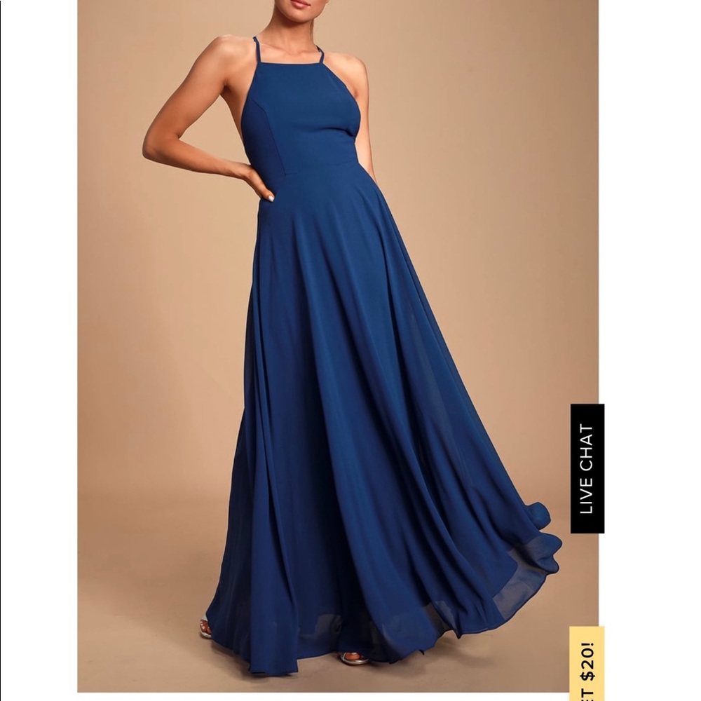 Lulus Mythical Kind of Love Navy Blue Maxi Dress